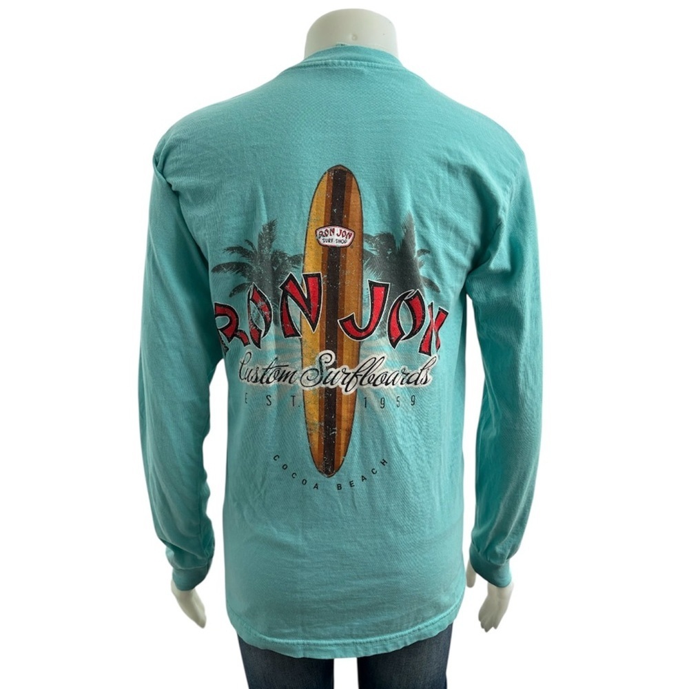 Ron Jon Surf Shop Long-Sleeve Graphic T-Shirt, Small, Aqua/Teal